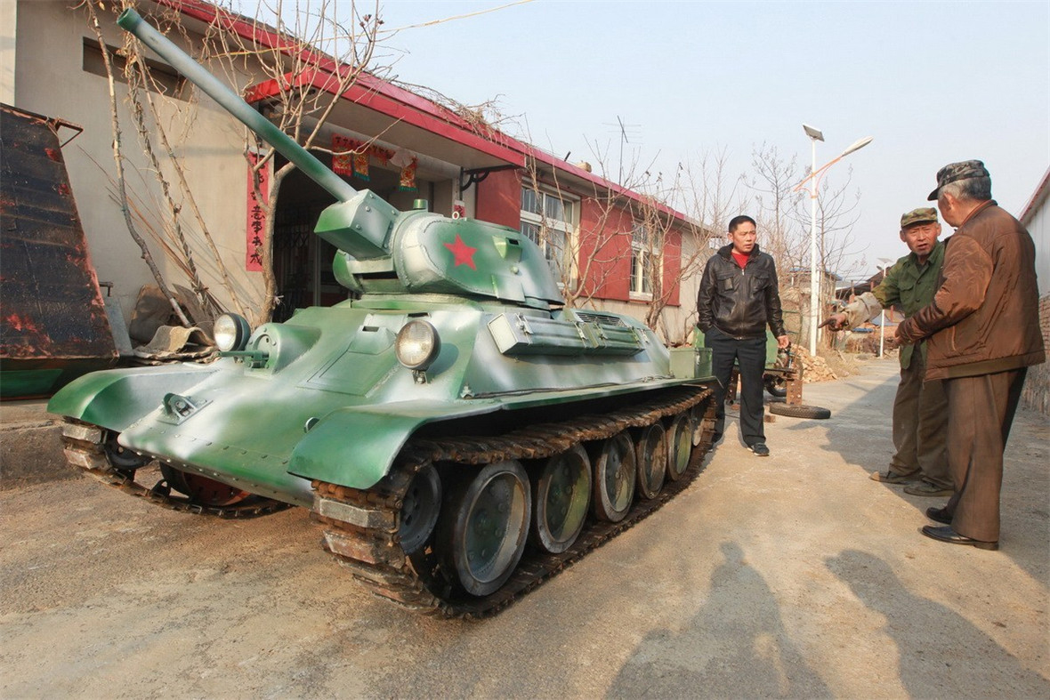 大连  农民  父子 手工打造  坦克 _农机360网