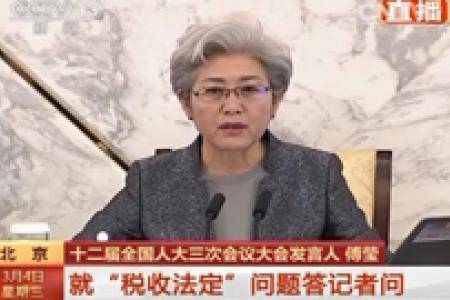 傅莹就“税收法定”问题答记者问