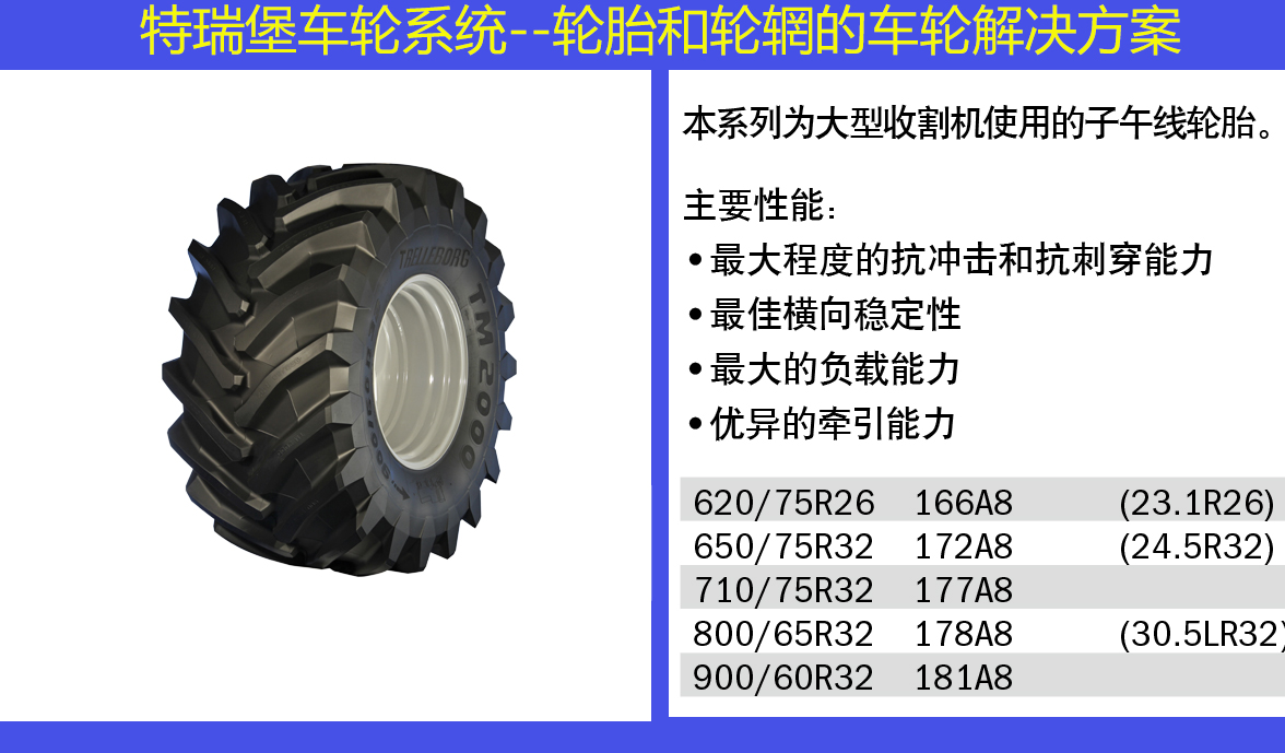 特瑞堡tm2000 型收割机专用子午线轮胎_农机360网