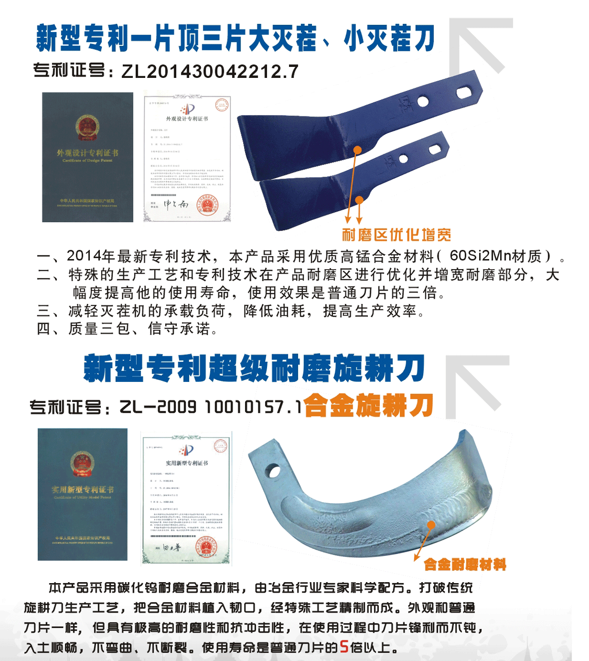 津久1小灭茬 旋耕灭茬机刀片 旋灭刀
